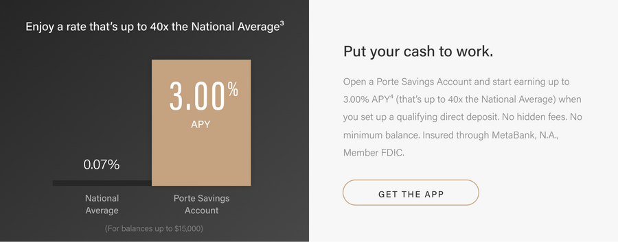 Porte Saving Account APY Rate Porte Saving Account APY Rate