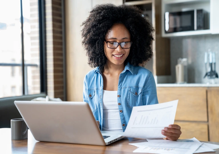 self-employed woman filing taxes self-employed woman filing taxes